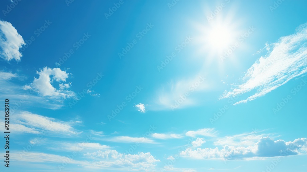 Bright sunny day with a vibrant blue sky and minimal clouds, ideal for a cheerful and uplifting background