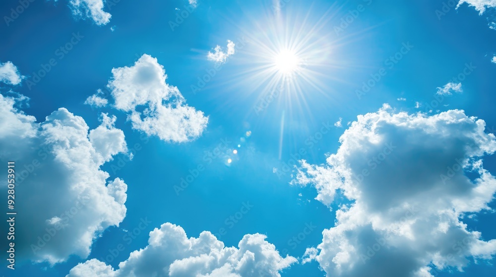 Bright sunny day with a vibrant blue sky and minimal clouds, ideal for a cheerful and uplifting background Bright sunny day with a vibrant blue sky and minimal clouds, ideal for a cheerful and uplifting background