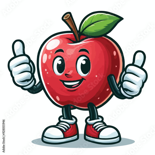 red apple cartoon character