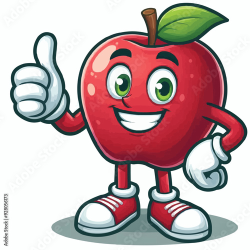 red apple cartoon character