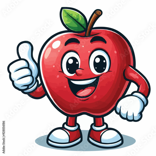 red apple cartoon character