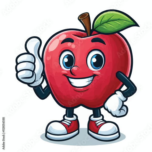 red apple cartoon character