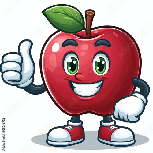 red apple cartoon character