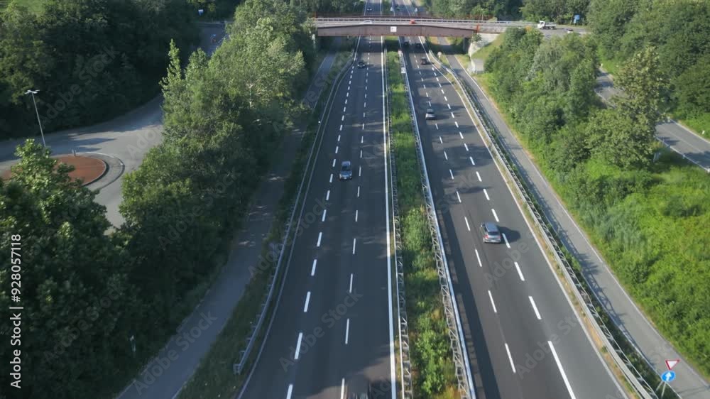 Highway Cars Captured in Aerial View Highway Cars Captured in Aerial View