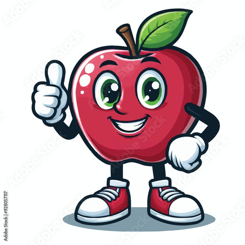 red apple cartoon character