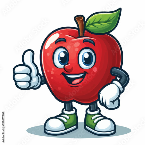 red apple cartoon character