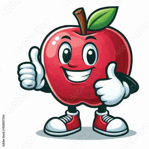 red apple cartoon character