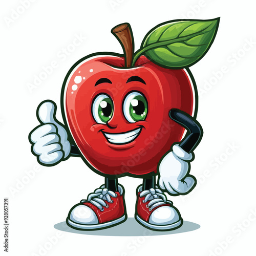 red apple cartoon character