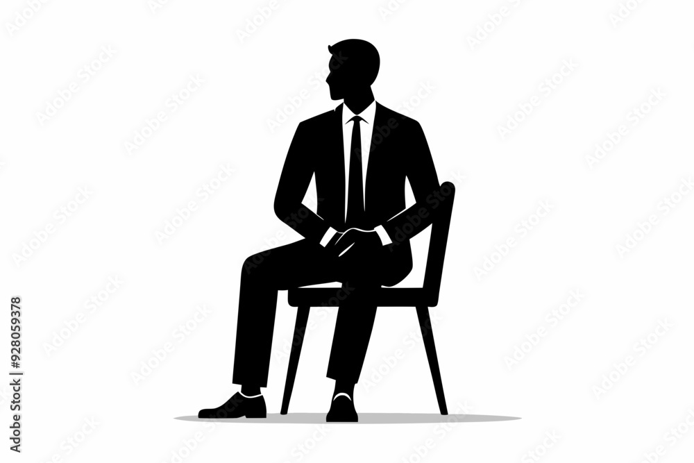 A Professional business man sitting on chair silhouette vector illustration
A Professional business man sitting on chair silhouette vector illustration