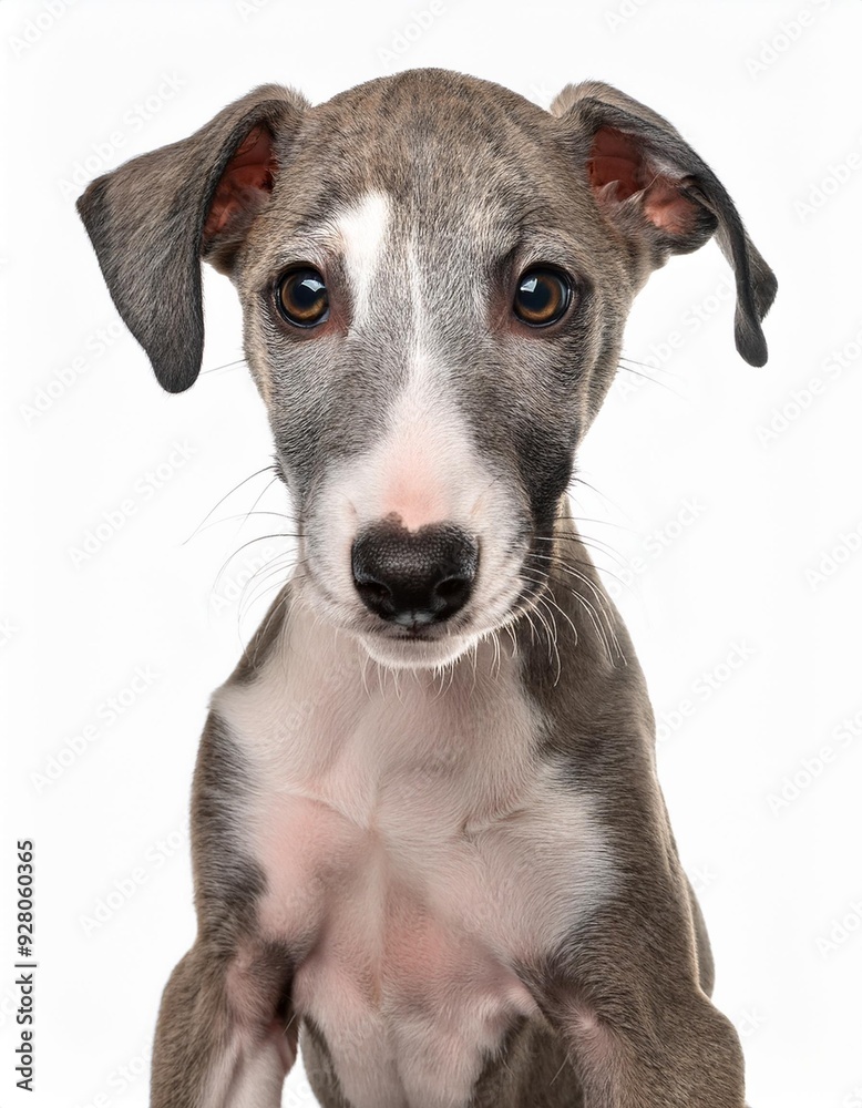 ウィペットの子犬のポートレート(Whippet puppy portrait on white background)
ウィペットの子犬のポートレート(Whippet puppy portrait on white background)