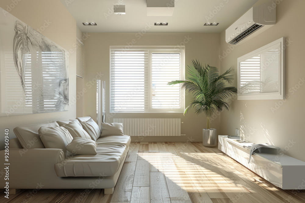 Modern living room, interior with sofa, minimal room Modern living room, interior with sofa, minimal room