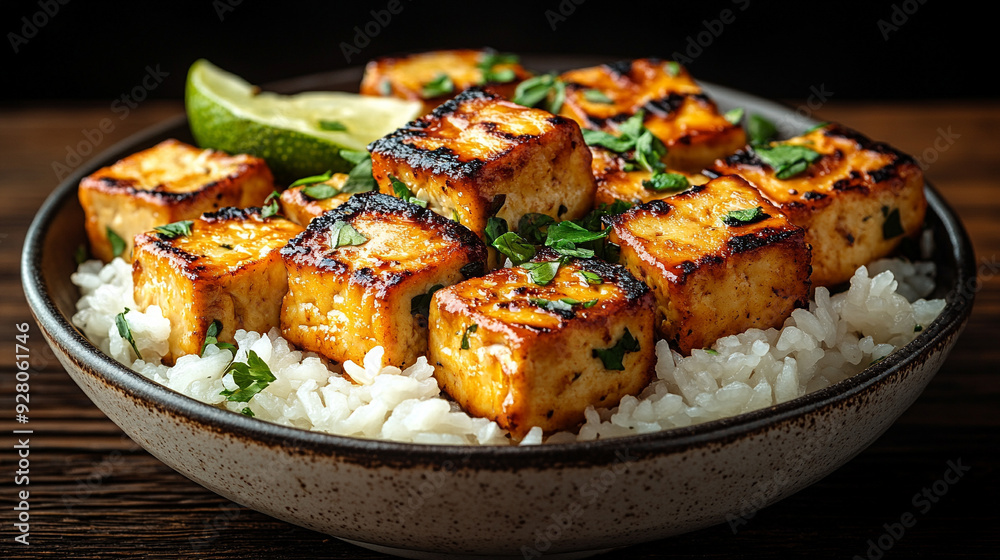 mapo tofu, showcasing the vibrant colors of the dish with a blank space on the side for text or design, inviting customization mapo tofu, showcasing the vibrant colors of the dish with a blank space on the side for text or design, inviting customization