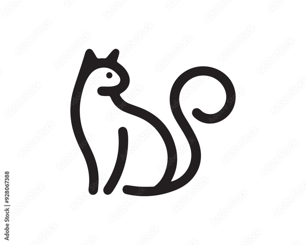 Fototapeta premium Cat logo design icon symbol vector illustration