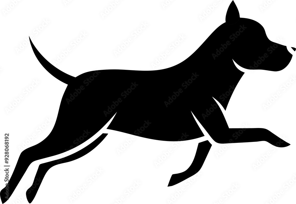 Fototapeta premium Flat design dog silhouette illustration animal vector