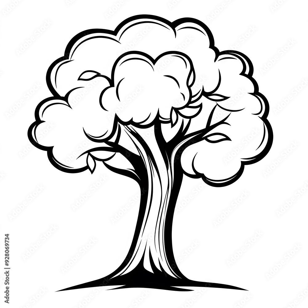 Simple Black and White Tree for Kids to Color
Simple Black and White Tree for Kids to Color