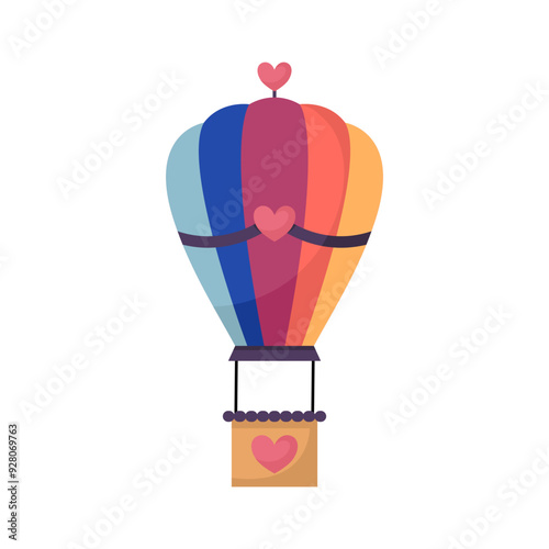Hot Air Balloon Flat Illustration