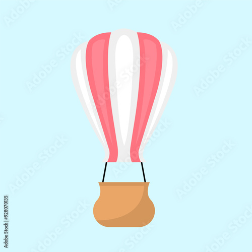 Hot Air Balloon Flat Illustration