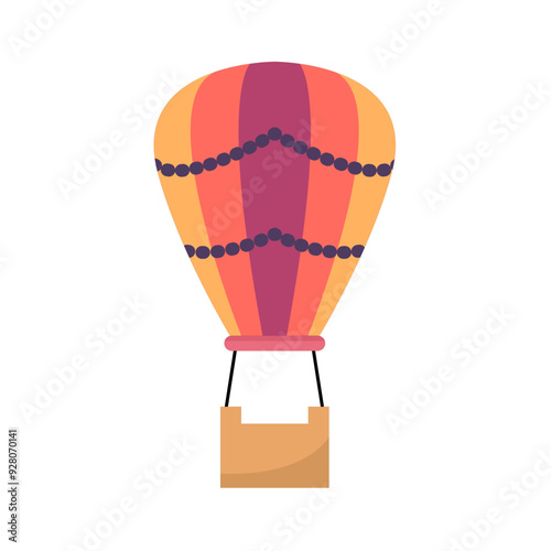Hot Air Balloon Flat Illustration