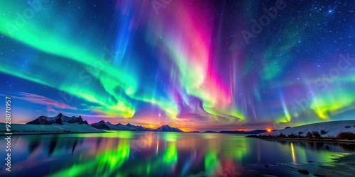 Wallpaper Mural Vibrant and colorful aurora borealis dancing in the night sky, Northern lights, aurora, night sky, beauty, nature Torontodigital.ca