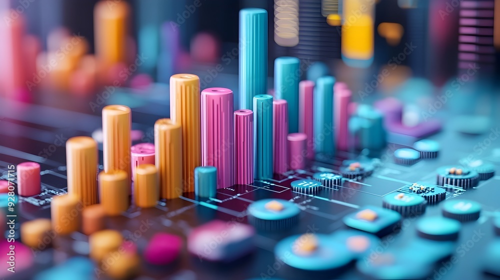 3D Rendered Trend Analysis Reveals Consistent Growth in Company s Market Capitalization 3D Rendered Trend Analysis Reveals Consistent Growth in Company s Market Capitalization