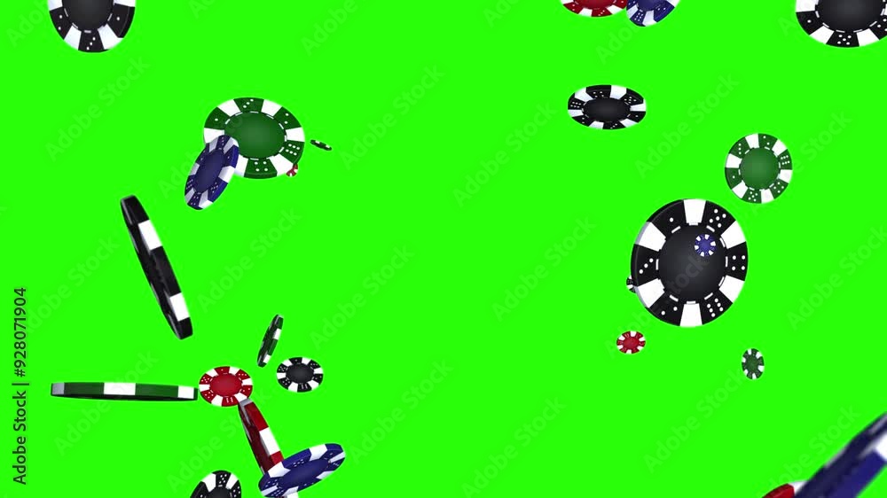 poker chips green screen