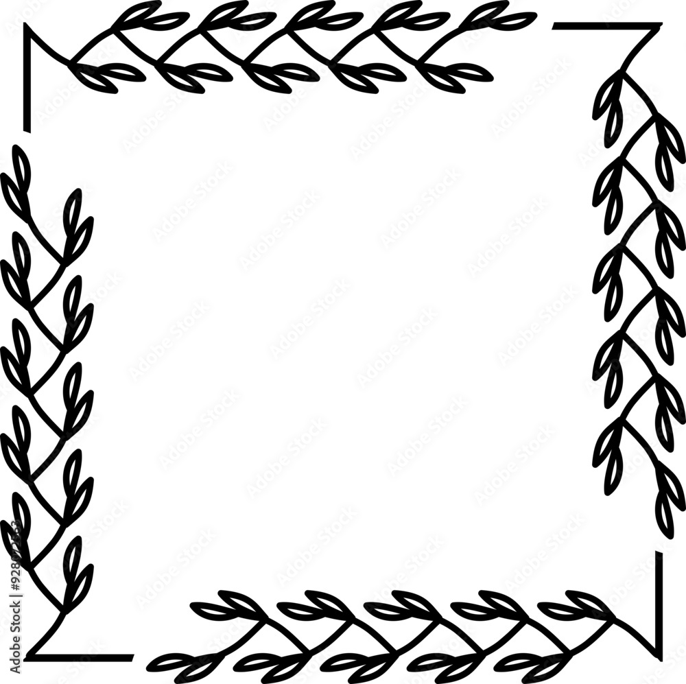 Obraz premium Floral Border Frame Element