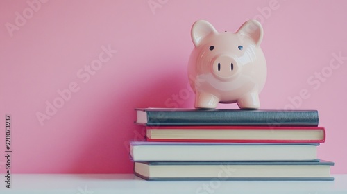 Piggy Bank on a Stack of Books