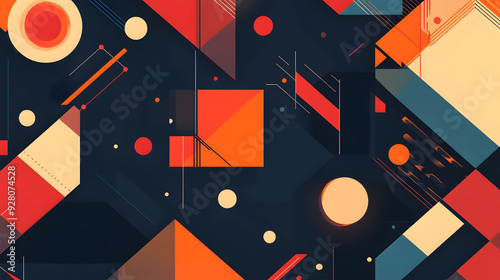 Geometric models background in flat design