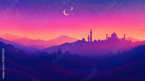 Gradient background for isra miraj