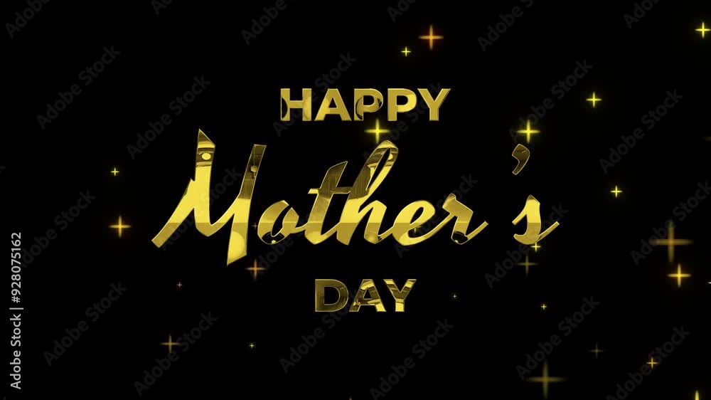 Happy Mother's Day animated text with particles and gold color. Happy Mother's Day text animation suitable for events, content, etc, with transparent background, 4k footage Happy Mother's Day animated text with particles and gold color. Happy Mother's Day text animation suitable for events, content, etc, with transparent background, 4k footage