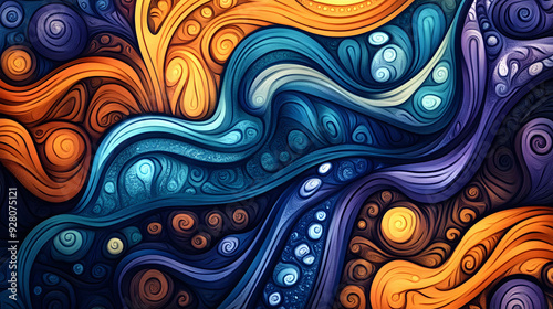 Hand drawn abstract ornament background