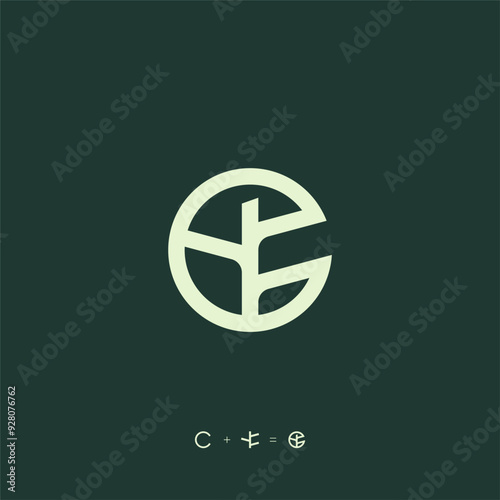 letter C tree or C growth logo concept vector icon