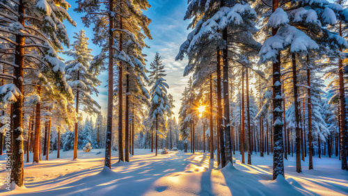 Forest in winter snow