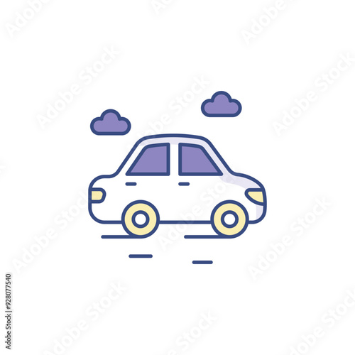 Automobile icon design with white background stock illustration
