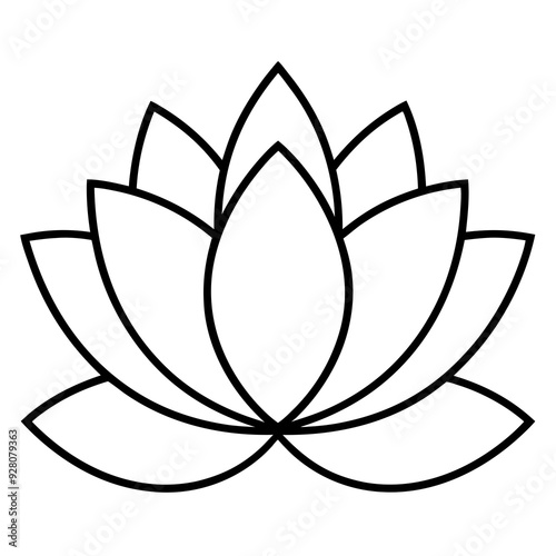 lotus flower vector illustration, Flowers vector art, lotus flower silhouette, lotus flower icon, lotus flower line art,eps, black and white lotus