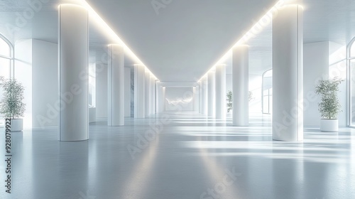 Serene Simplicity. Minimalist white architectural interior
