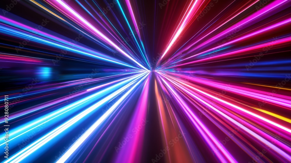 Neon Lights Speeding Through the Night Neon Lights Speeding Through the Night