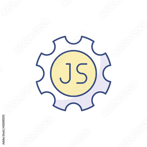 Javascript icon design with white background stock illustration