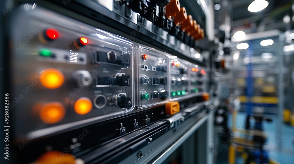 Efficient Energy Distribution. Modern electrical distribution panel concept Efficient Energy Distribution. Modern electrical distribution panel concept