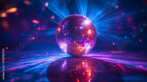 Vibrant Night Fever. Disco ball illuminating a lively party atmosphere