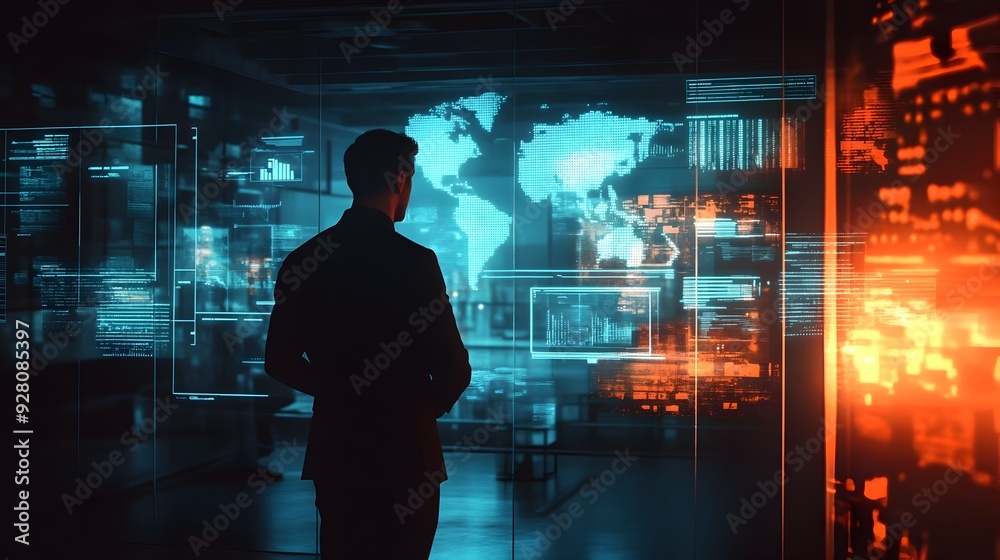 Futuristic digital dashboard with global data and analytics for strategic business decision making Futuristic digital dashboard with global data and analytics for strategic business decision making