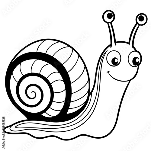 Funny snail cartoon silhouette vector