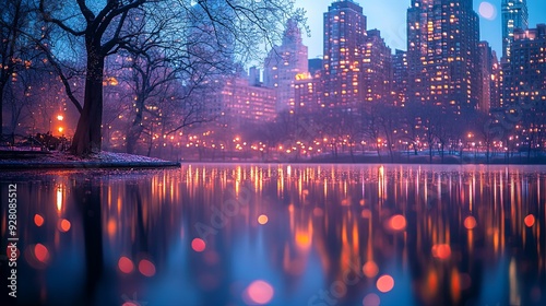 Serenity in the City. Nighttime tranquility in Central Park