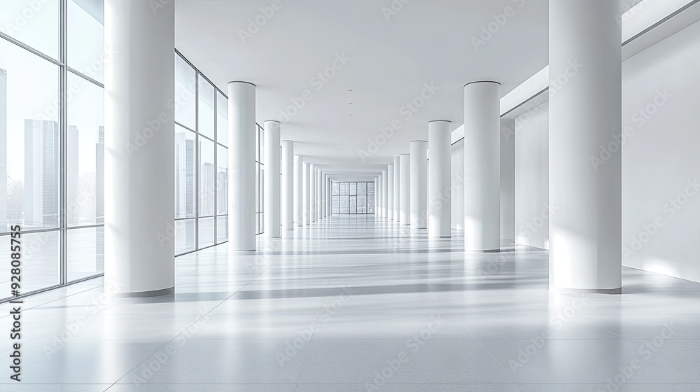 Serene White Haven. Minimalist architectural space Serene White Haven. Minimalist architectural space