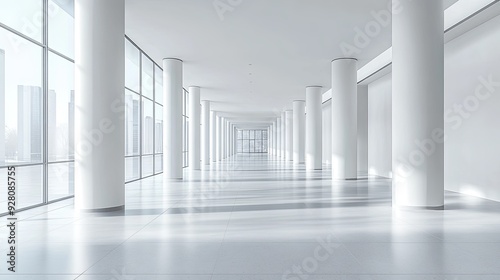 Serene White Haven. Minimalist architectural space