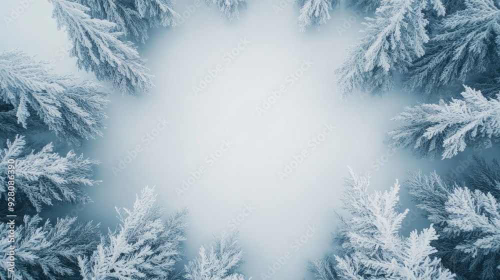 Snowy Evergreen Forest Frame Snowy Evergreen Forest Frame