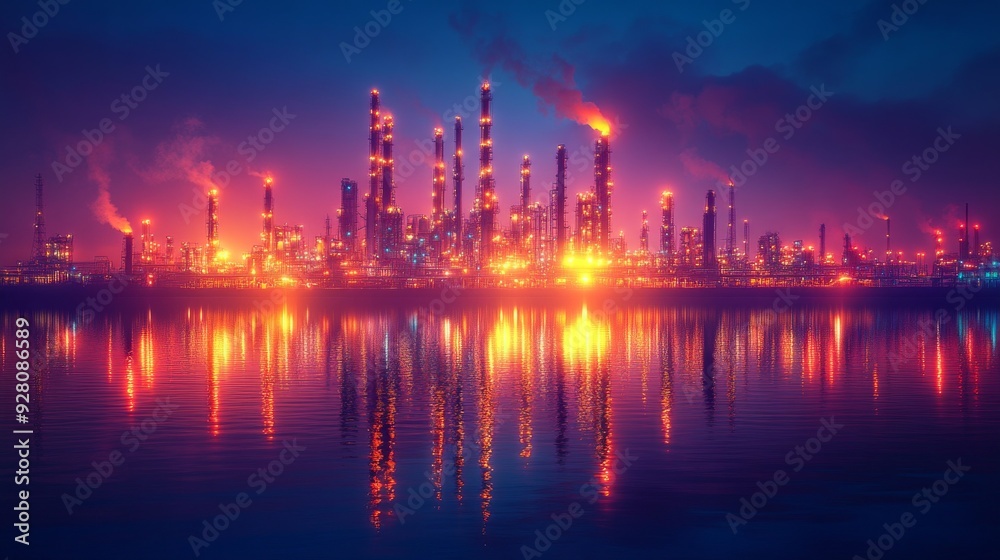 Illuminated Refinery at Dusk Illuminated Refinery at Dusk