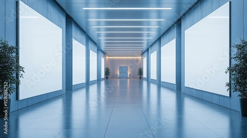 Minimalist White Banner Display. Modern business presentation concept