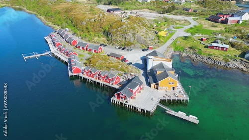 Kavelbag in Spring: Nature and Homes in the Lofoten Islands, Norway. photo