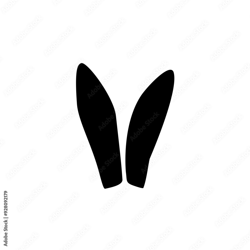 Bunny ear silhouette. Cute Rabbit ear silhouette vector illustration Bunny ear silhouette. Cute Rabbit ear silhouette vector illustration